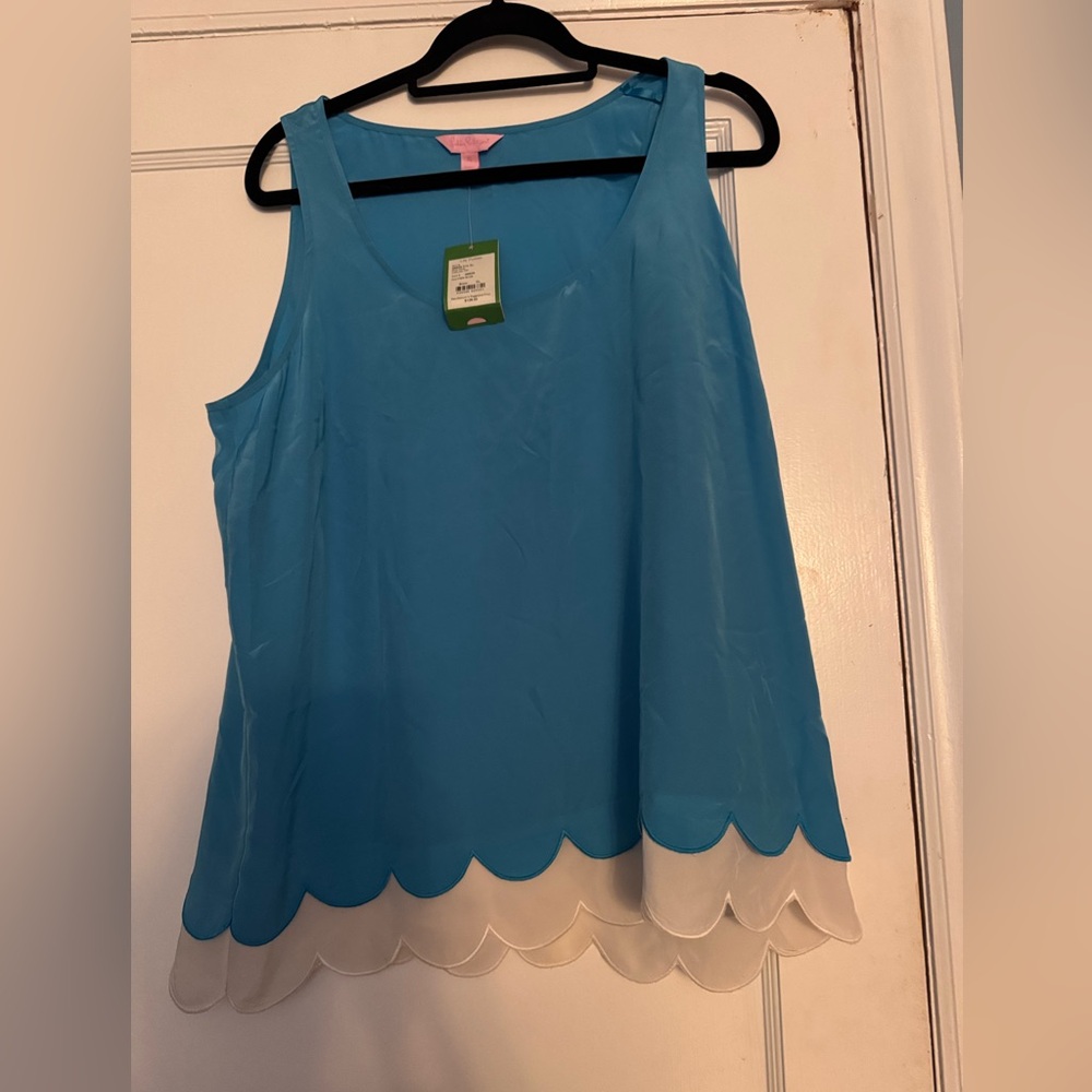 NWT Lilly Pulitzer Carlina Top in Flutter Blue Size XL